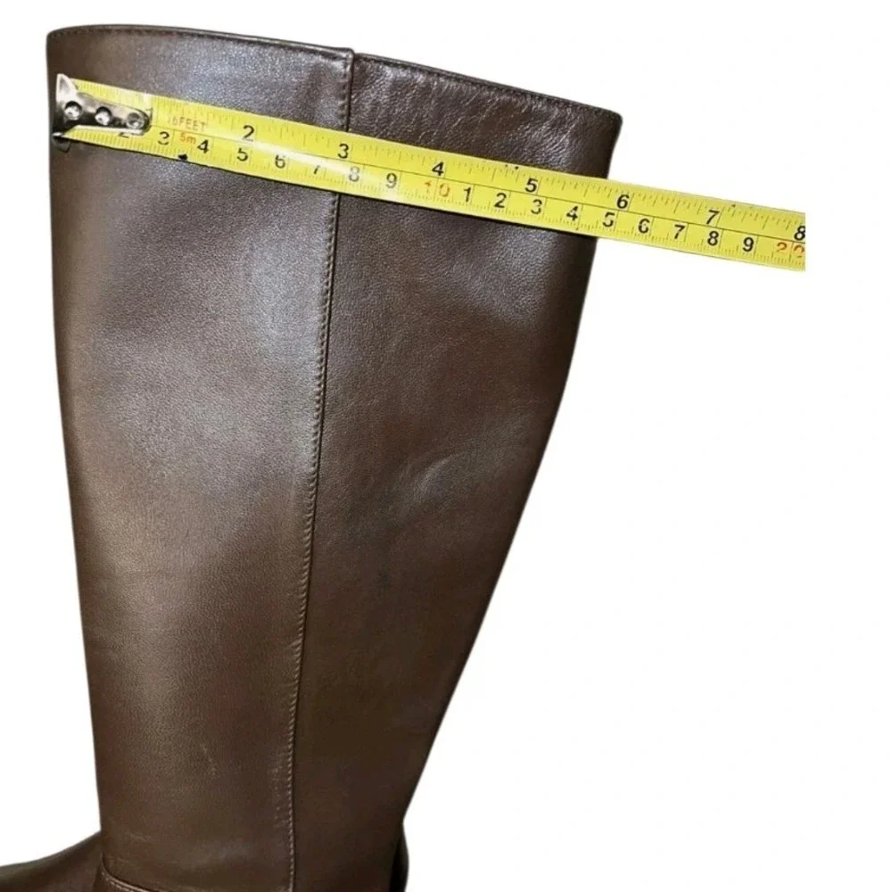 Stuart Weitzman Keelan Zip LEATHER Boot Style Color Walnut brown Sz 5.5‎ new
